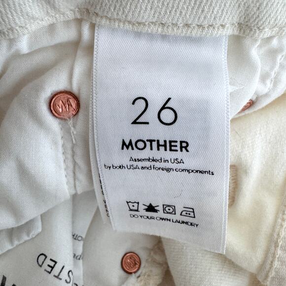 Mother Womens High Waisted Looker Denim Jeans Size 26 Skinny Whipping The Cream - Picture 8 of 12